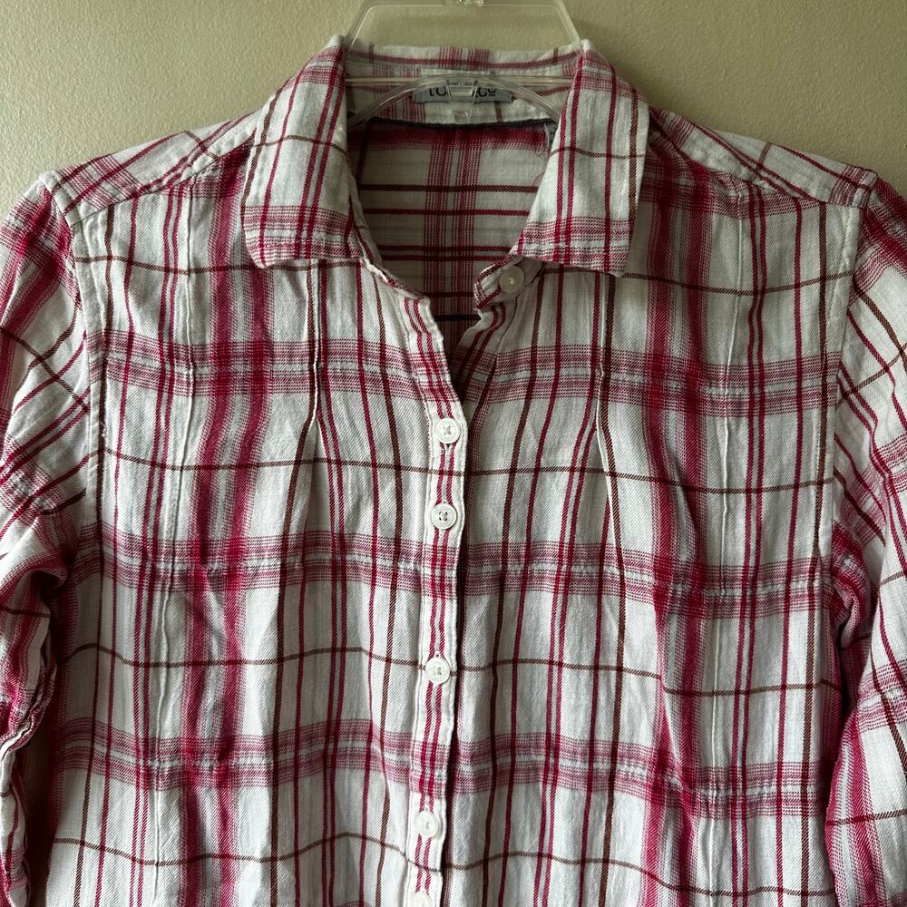 Toad & Co Mixologist Tunic Top Long Sleeve Plaid Outdoor Organic Rose Women's XS - Picture 2 of 13